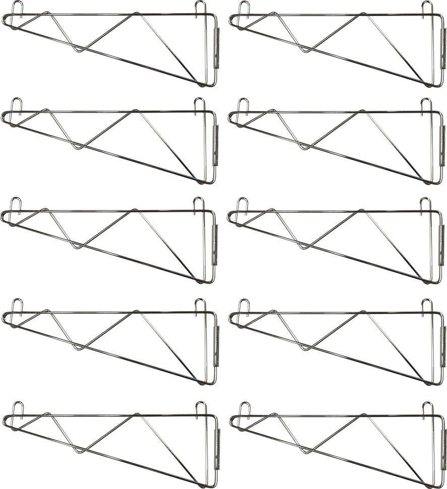 Omcan - 24” Wall Bracket For Chrome Shelving, Pack of 10 - 24251