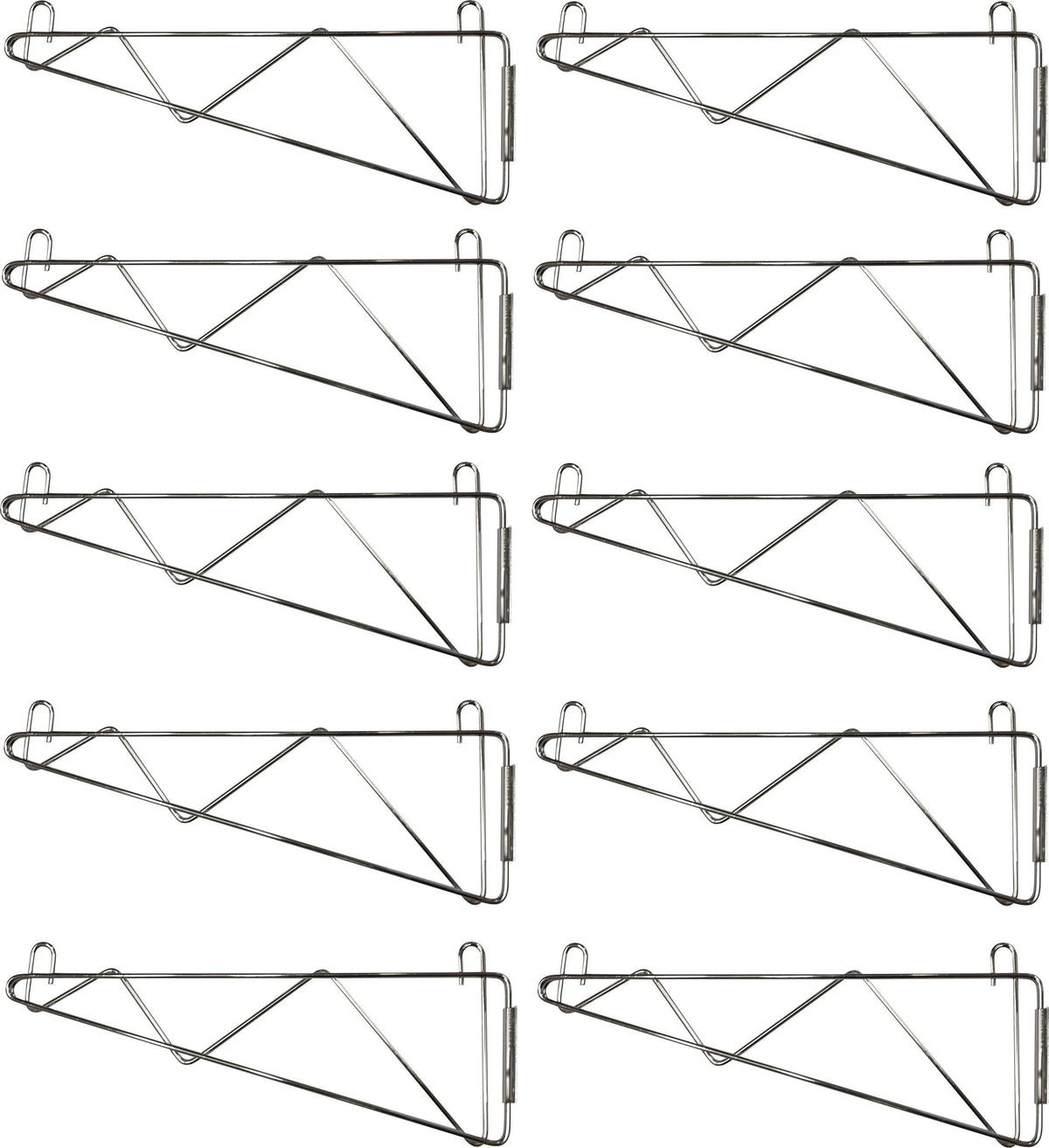 Omcan - 24” Wall Bracket For Chrome Shelving, Pack of 10 - 24251