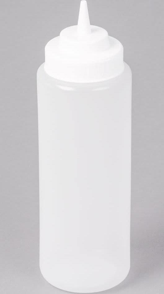 Omcan - 24 oz Clear Condiment Squeeze Bottles, Pack of 6 (710 ml), Pack of 15 - 40473