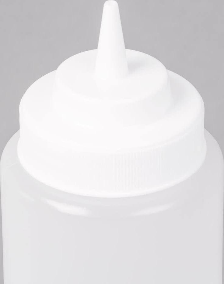 Omcan - 24 oz Clear Condiment Squeeze Bottles, Pack of 6 (710 ml), Pack of 15 - 40473