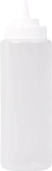 Omcan - 24 oz Clear Condiment Squeeze Bottles, Pack of 6 (710 ml), Pack of 15 - 40473