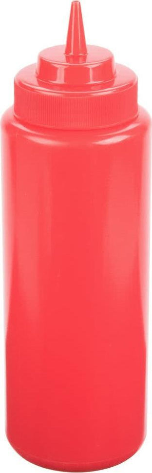 Omcan - 24 oz Red Condiment Squeeze Bottles, Pack of 6 (710 ml), Pack of 15 - 40472