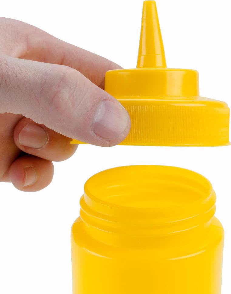 Omcan - 24 oz Yellow Condiment Squeeze Bottles, Pack of 6 (710 ml), Pack of 15 - 40471