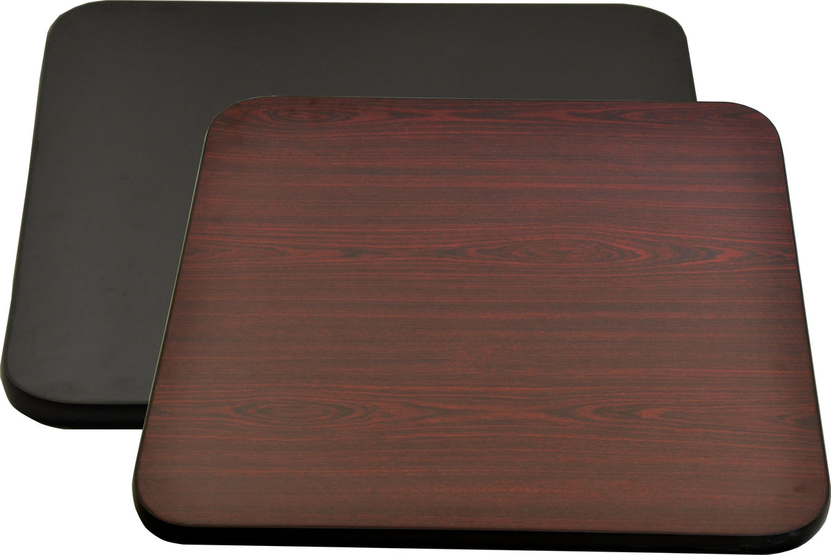 Omcan - 24" x 24" Mahogany/Black Square Table Top, Pack of 3 - 43169