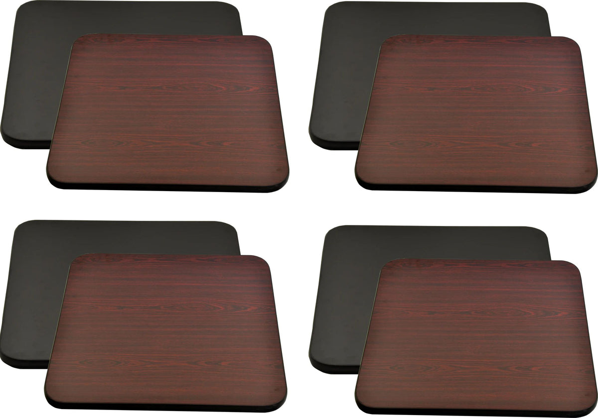 Omcan - 24" x 24" Mahogany/Black Square Table Top, Pack of 3 - 43169