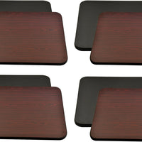 Omcan - 24" x 24" Mahogany/Black Square Table Top, Pack of 3 - 43169