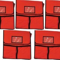 Omcan - 24" x 24" Pizza Delivery Bag with Top Handle, Pack of 5 - 28354