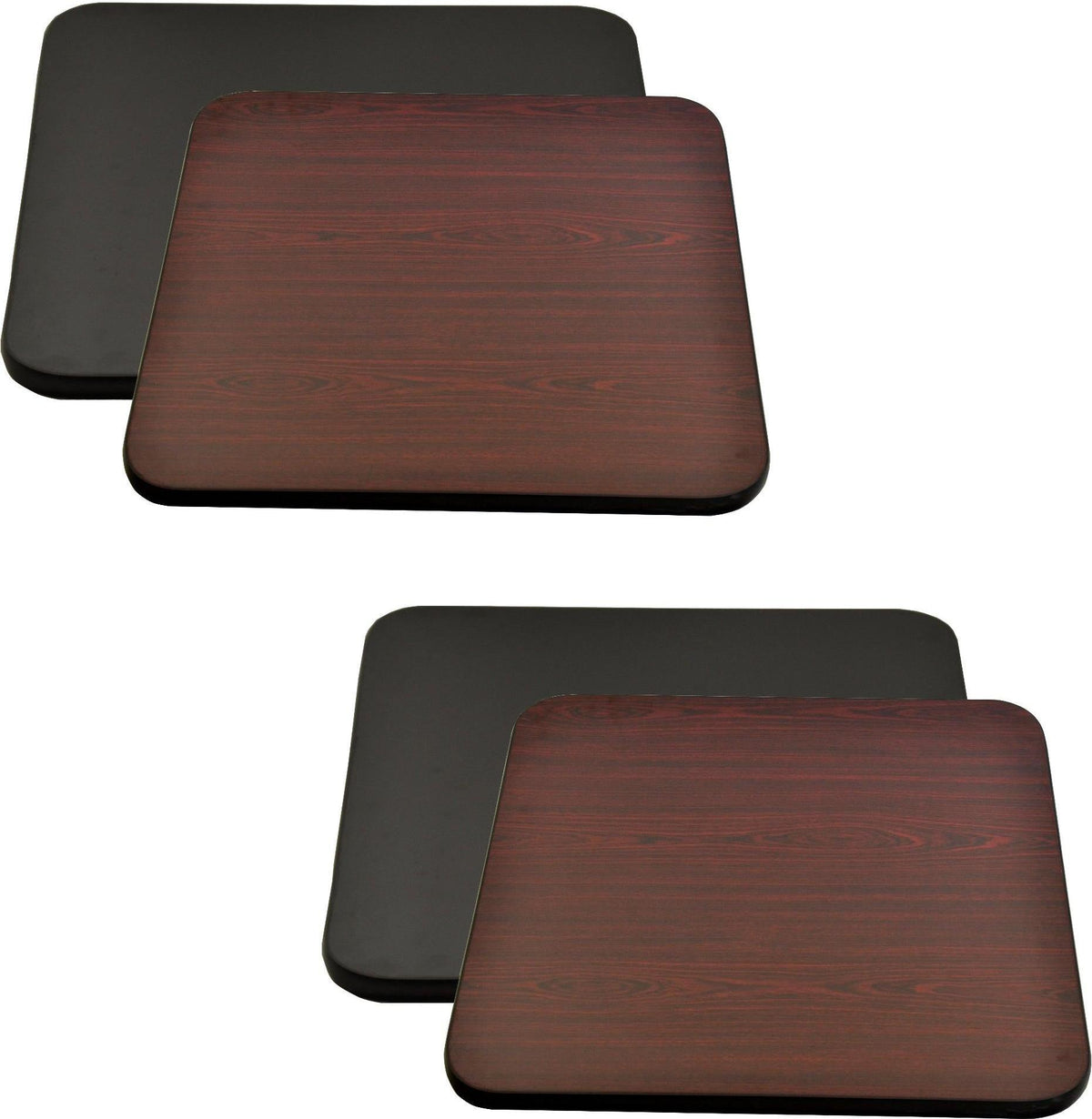 Omcan - 24" x 30" Mahogany/Black Rectangular Table Top, Pack of 2 - 43170