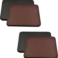 Omcan - 24" x 30" Mahogany/Black Rectangular Table Top, Pack of 4 - 43170