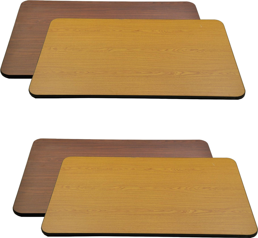 Omcan - 24" x 30" Oak/Walnut Rectangular Table Top, Pack of 3 - 43160