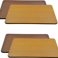 Omcan - 24" x 30" Oak/Walnut Rectangular Table Top, Pack of 4 - 43160
