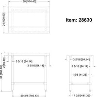 Omcan - 24” x 36” Stainless Steel Work Table with Leg Brace & Open Base - 28630