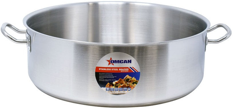 Omcan - 25 QT Stainless Steel Brazier with Cover - 80429