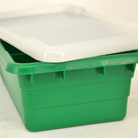 Omcan - 25″ x 16″ x 8.5" Green Stackable Meat Lug, Pack of 4 - 10937