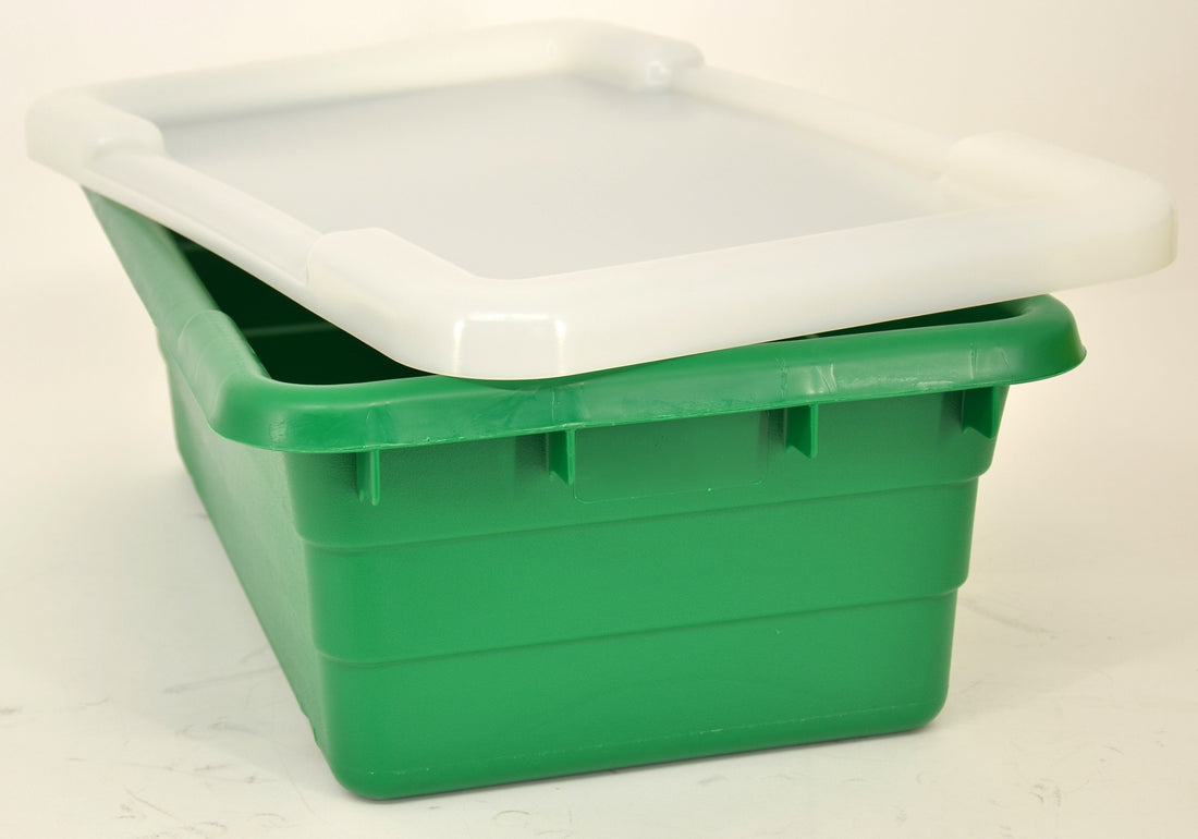 Omcan - 25″ x 16″ x 8.5" Green Stackable Meat Lug, Pack of 5 - 10937