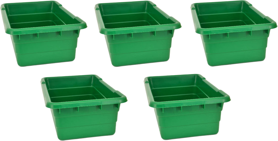 Omcan - 25″ x 16″ x 8.5" Green Stackable Meat Lug, Pack of 5 - 10937