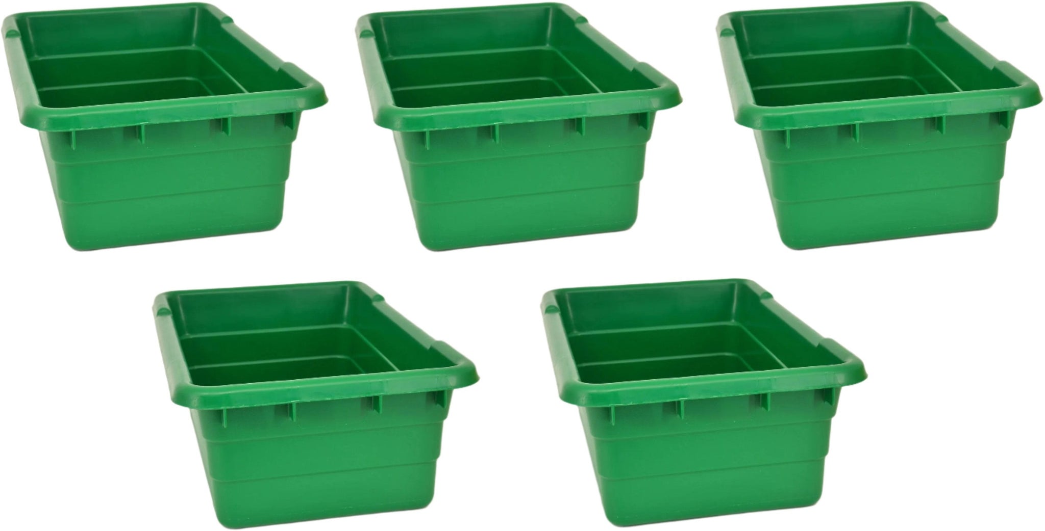 Omcan - 25″ x 16″ x 8.5" Green Stackable Meat Lug, Pack of 5 - 10937