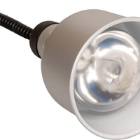 Omcan - 250W Heat Lamp Ceiling Mount, 30" - 80" Retractable Cord with Silver Dome Shade - 48088