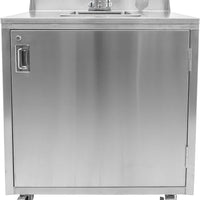 Omcan - 25.2 x 34.3 x 38.2" Portable Hand Sink with Backsplash and Water Heater Tank and Pump - 46788