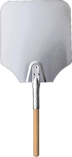 Omcan - 26" Aluminum Pizza Peel with Wooden Handle (12” x14”), Pack of 4 - 80249