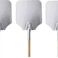 Omcan - 26" Aluminum Pizza Peel with Wooden Handle (12” x14”), Pack of 4 - 80249
