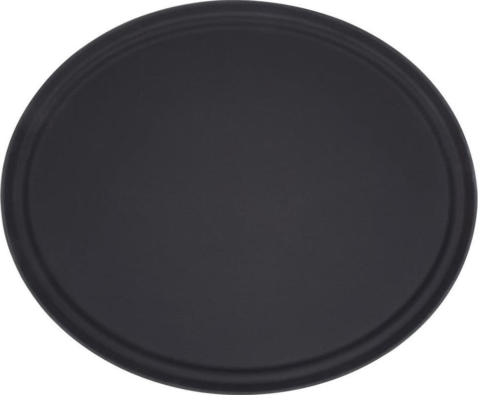 Omcan - 26" Black Oval Non-Slip Service Tray (660 mm x 559 mm) - 80107