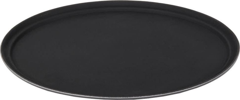 Omcan - 26" Black Oval Non-Slip Service Tray (660 mm x 559 mm) - 80107