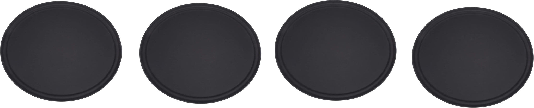 Omcan - 26" Black Oval Non-Slip Service Tray (660 mm x 559 mm) - 80107