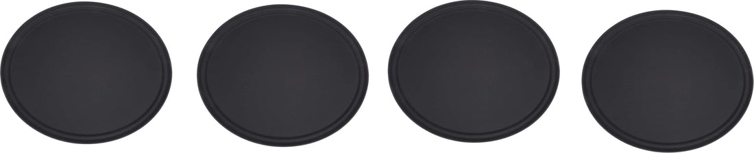 Omcan - 26" Black Oval Non-Slip Service Tray (660 mm x 559 mm), Pack of 3 - 80107