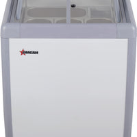 Omcan - 26″ Four Pan Gelato Dipping Cabinet with Flat Sneeze Guard and Pans - 47742