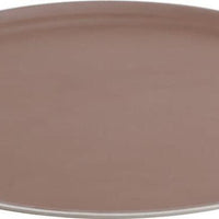 Omcan - 26" x 22" Brown Oval Non-Slip Service Tray (660 mm x 559 mm), Pack of 3 - 80108
