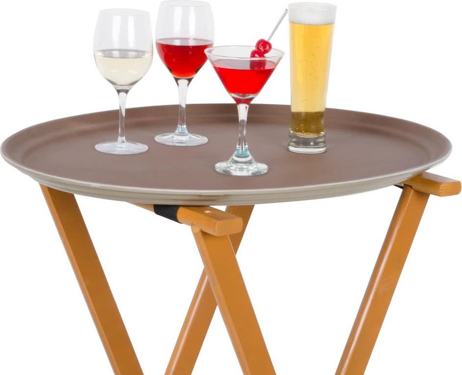 Omcan - 26" x 22" Brown Oval Non-Slip Service Tray (660 mm x 559 mm), Pack of 3 - 80108
