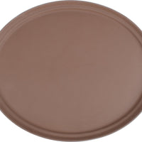 Omcan - 26" x 22" Brown Oval Non-Slip Service Tray (660 mm x 559 mm), Pack of 4 - 80108