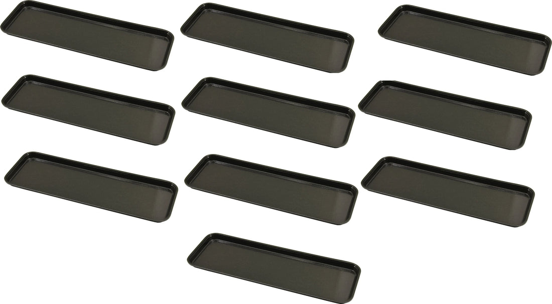 Omcan - 26” x 9” x 3/4" Black Fiberglass Tray, Pack of 5 - 85240