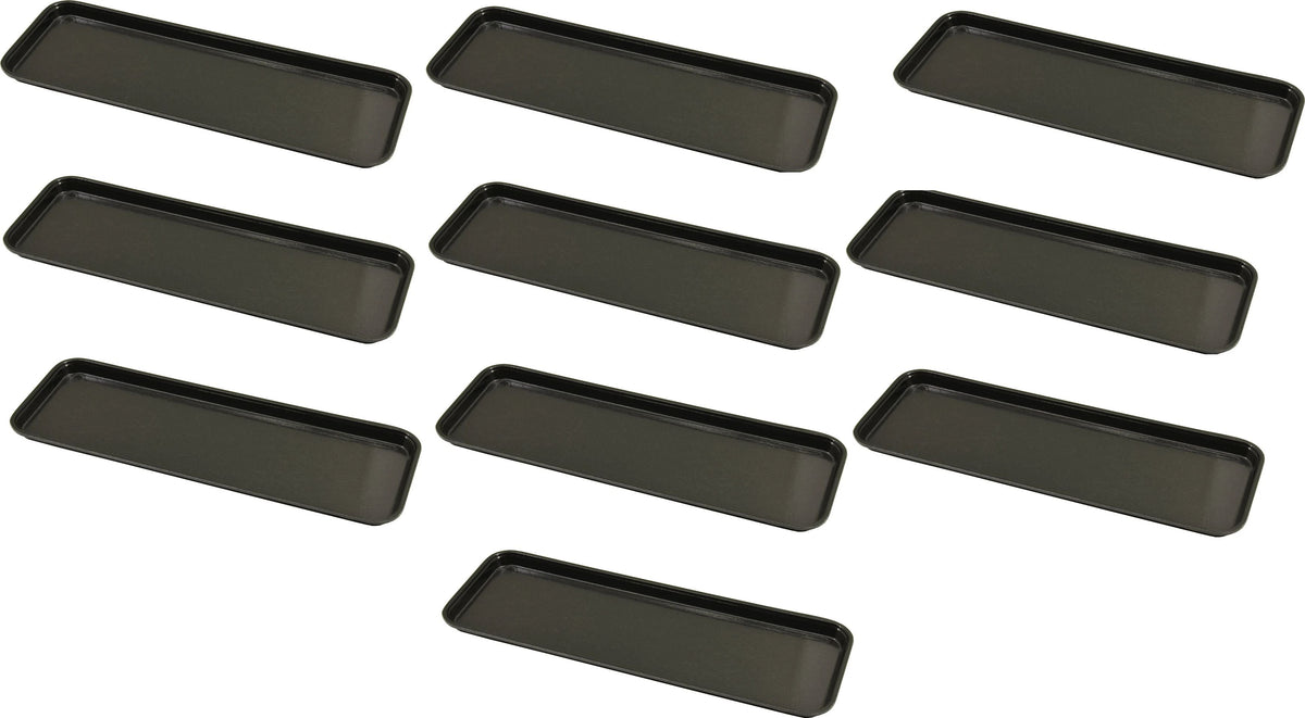 Omcan - 26” x 9” x 3/4" Black Fiberglass Tray, Pack of 5 - 85240