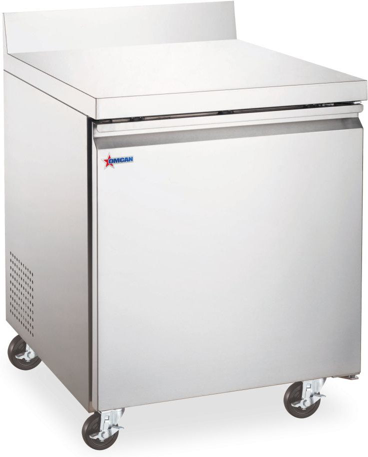 Omcan - 27" Stainless Steel Double Door Worktop Refrigerator with Backsplash - 50095