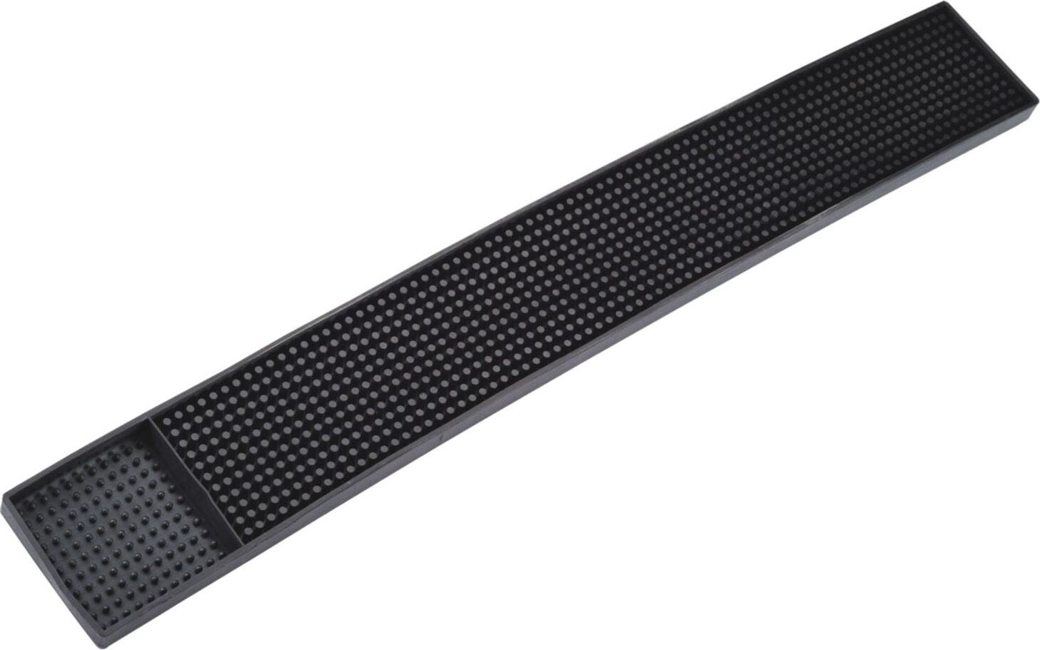 Omcan - 27" x 3.25" Black Bar Rail Spill Mat (457 x 305 mm), 20/cs - 80365