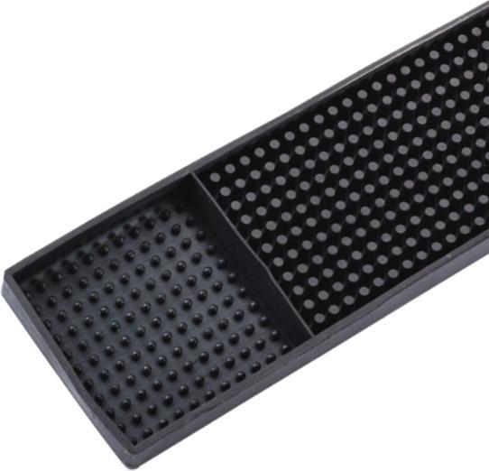 Omcan - 27" x 3.25" Black Bar Rail Spill Mat (457 x 305 mm), Pack of 20 - 80365