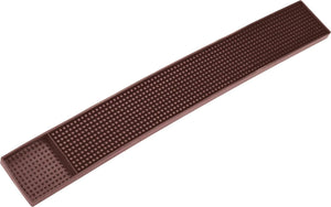 Omcan - 27" x 3.25" Brown Bar Rail Spill Mat (457 x 305 mm), 20/cs - 80364