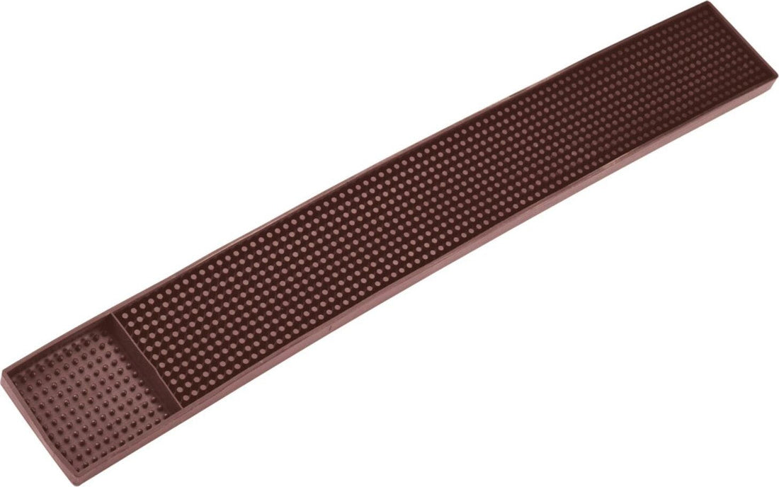 Omcan - 27" x 3.25" Brown Bar Rail Spill Mat (457 x 305 mm), Pack of 20 - 80364