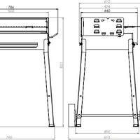 Omcan - 27.6″ x 16.1″ Painted Steel Charcoal BBQ Grill with 2 Wheels - CE-IT-0128