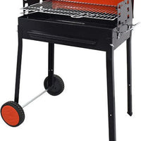 Omcan - 27.6″ x 16.1″ Painted Steel Charcoal BBQ Grill with 2 Wheels - CE-IT-0128