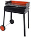 Omcan - 27.6″ x 16.1″ Painted Steel Charcoal BBQ Grill with 2 Wheels - CE-IT-0128
