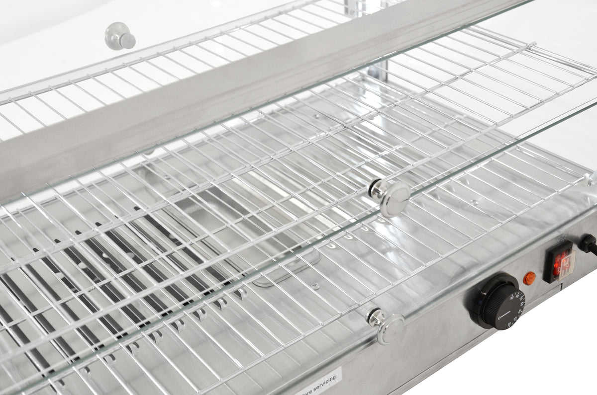 Omcan - 28” Countertop Display Warmer with Front & Rear Doors & 2 Shelves - DW-CN-0080-L