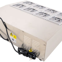 Omcan - 28″ Countertop Refrigerated Prep Rail with 8 x GN 1/6 Pans Capacity - 47862