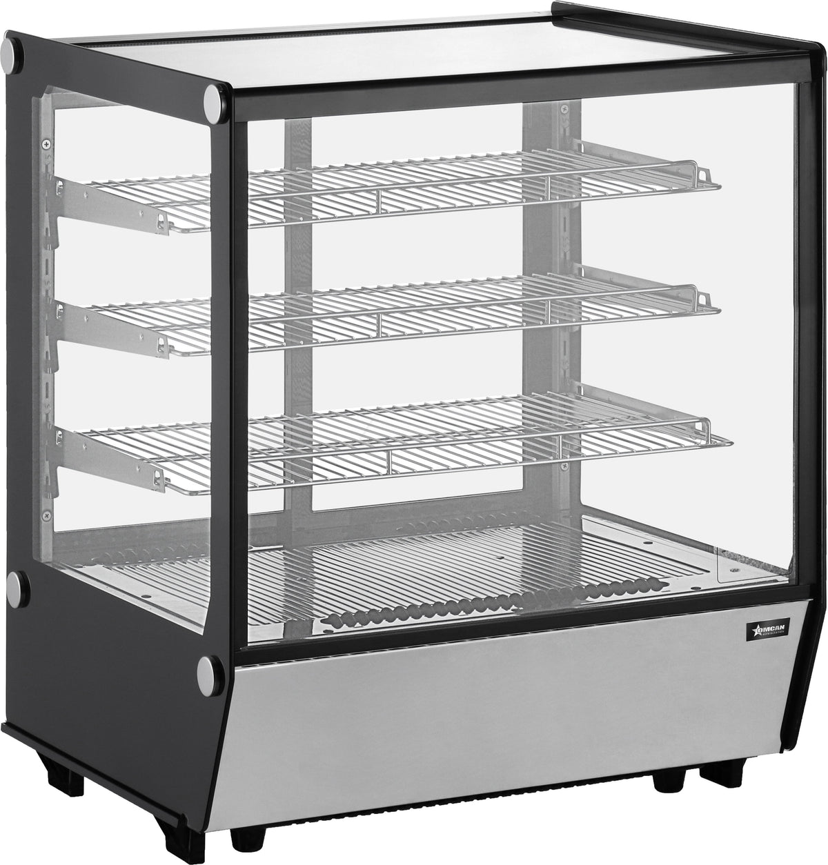 Omcan - 28″ Countertop Square Glass Refrigerated Display with 120 Liters Capacity -47107
