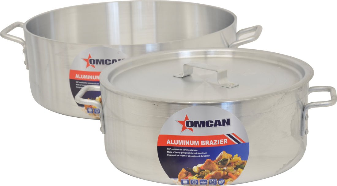 Omcan - 28 QT Commercial Grade Aluminum Brazier Pan - 80484