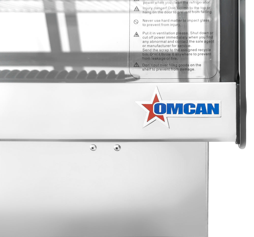 Omcan - 28" Stainless Steel Countertop Drop-in Curved Glass Refrigerated Display Showcase - 47560