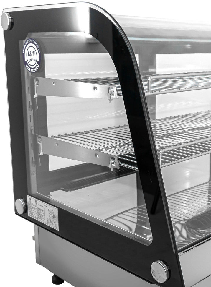 Omcan - 28" Stainless Steel Countertop Drop-in Curved Glass Refrigerated Display Showcase - 47560