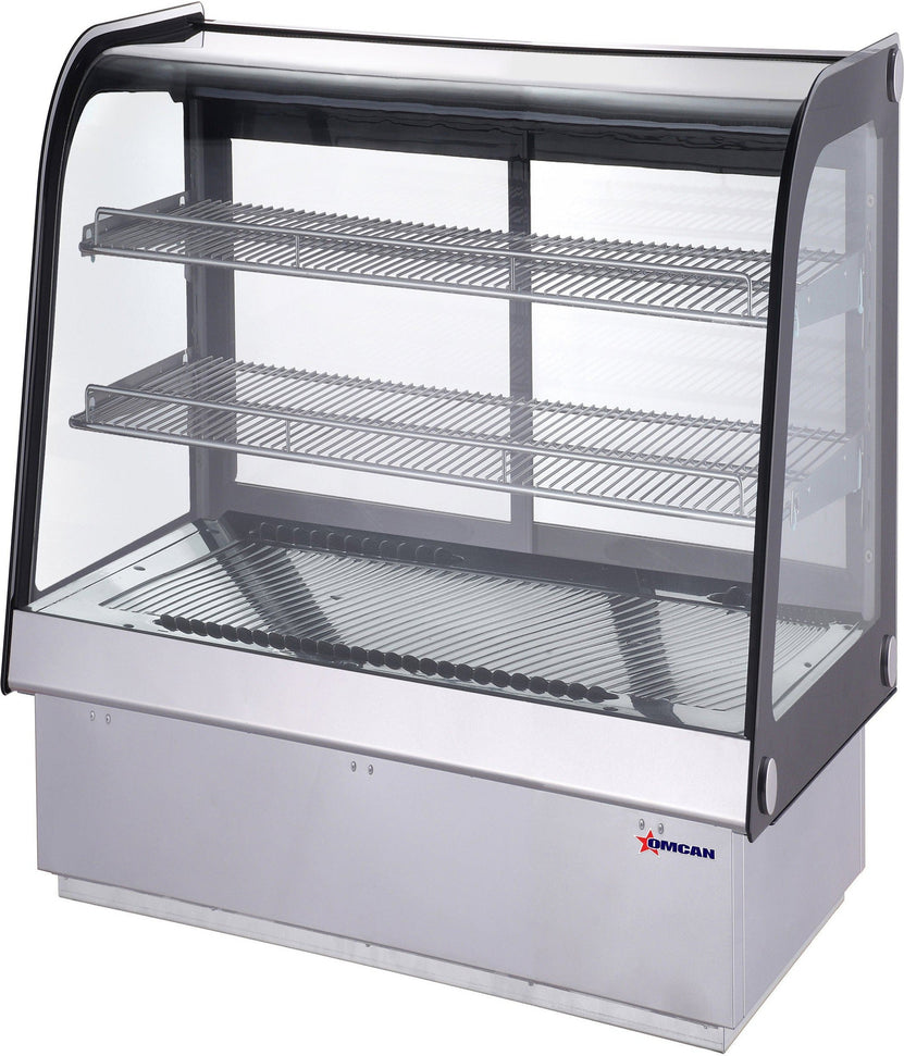 Omcan - 28" Stainless Steel Countertop Drop-in Curved Glass Refrigerated Display Showcase - 47560